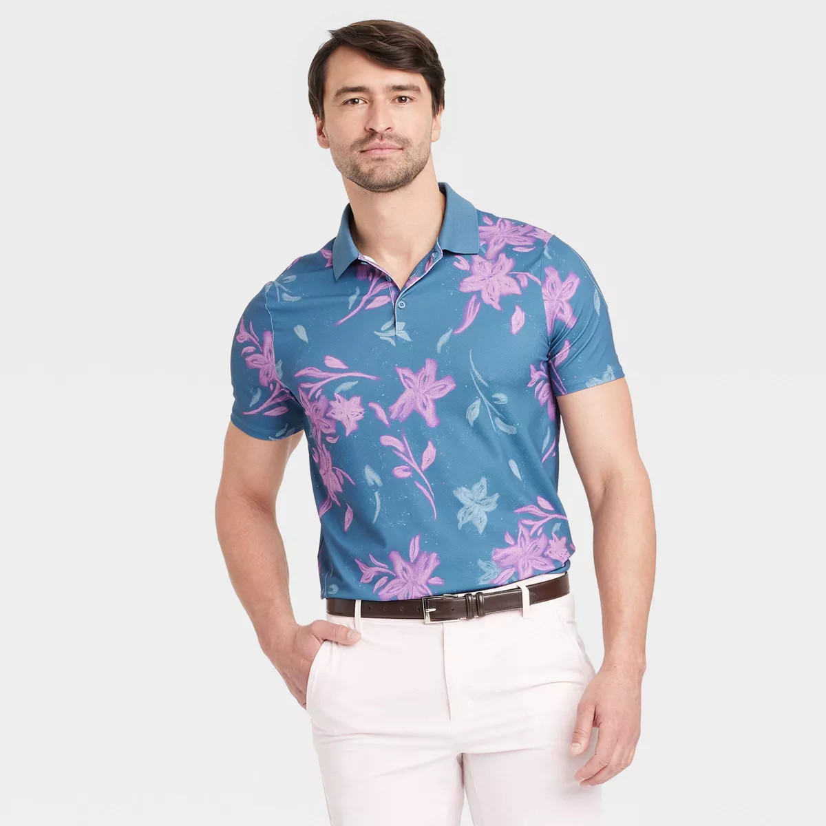 Men's Textured Polo Shirt- All In Motion™ | Target