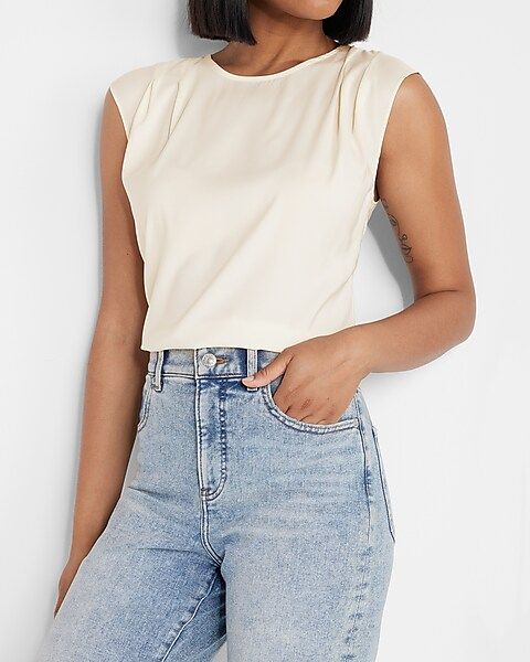 Crew Neck Pleated Top | Express