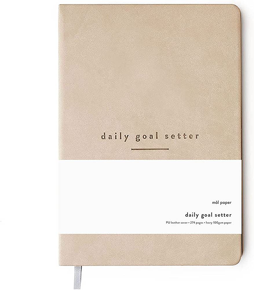 Mal Paper Daily Goal Setter Planner - Tan, 6 Month 274 Page Undated Pad | Soft Cover Productivity... | Amazon (US)