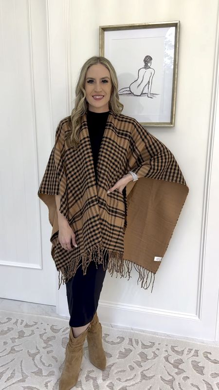 A shawl or poncho is always a chic and warm addition to an outfit. It gives a layered look with whatever colors and patterns you choose, but can be easily taken off if needed. 

This plaid poncho is super duper soft and a great addition for a fall outfit that can also be worn for a Thanksgiving outfit!  It’s one size fits all and only $40  

I’ve raved about this dress over and over again, as well as about its alternative dress and top that option. Both options come in green. 

These boots are my newest love. They’re so comfortable and also come in black!  

#everypiecefits

#LTKmidsize #LTKfindsunder50 #LTKSeasonal