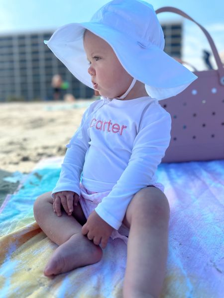 Baby boys swim trunks and rash guard shirt. These are from RuffleButts/RuggedButts!! I love that they can monogram shirts now! 

#LTKfamily #LTKbaby #LTKswim