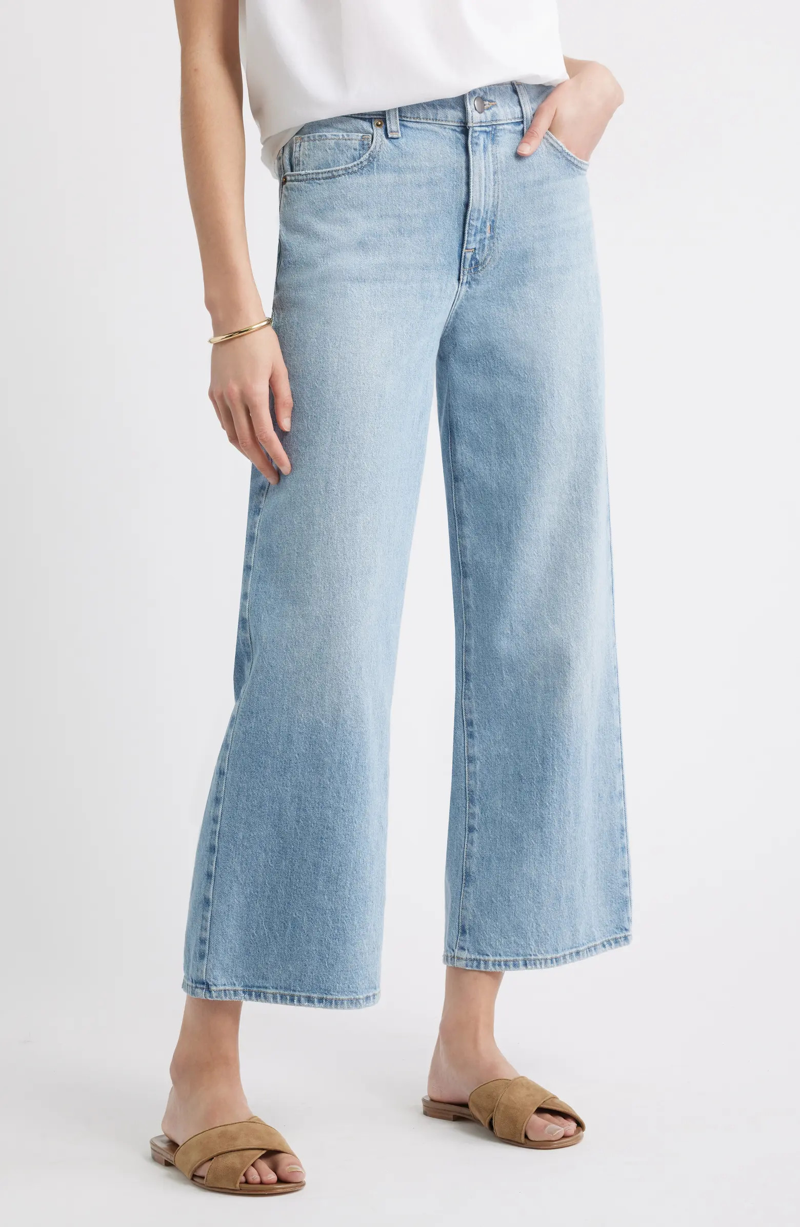 Nordstrom High Waist Wide Leg Crop Jeans | Nordstrom | Nordstrom