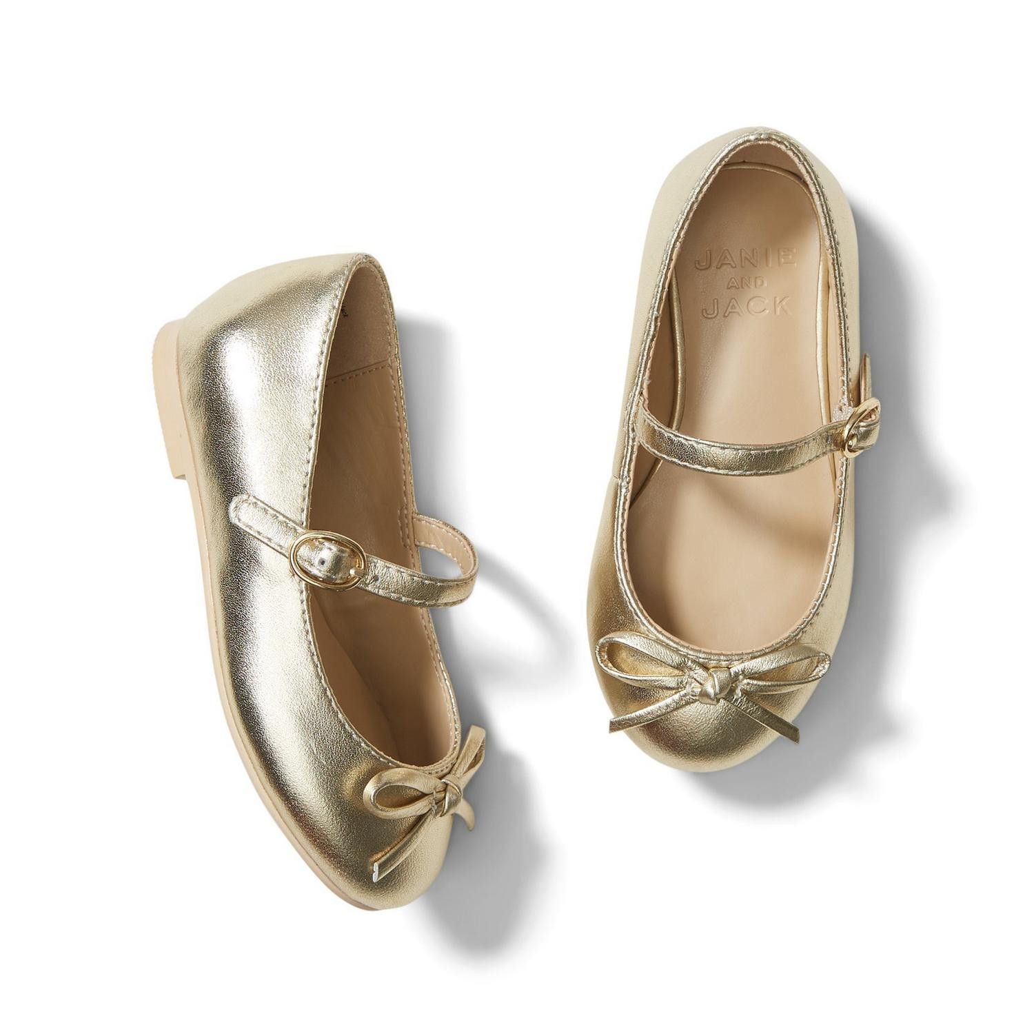 Metallic Bow Ballet Flat | Girls Shoes | Girls Christmas Shoes #LTKshoecrush #LTKgirls #LTKparties | Janie and Jack
