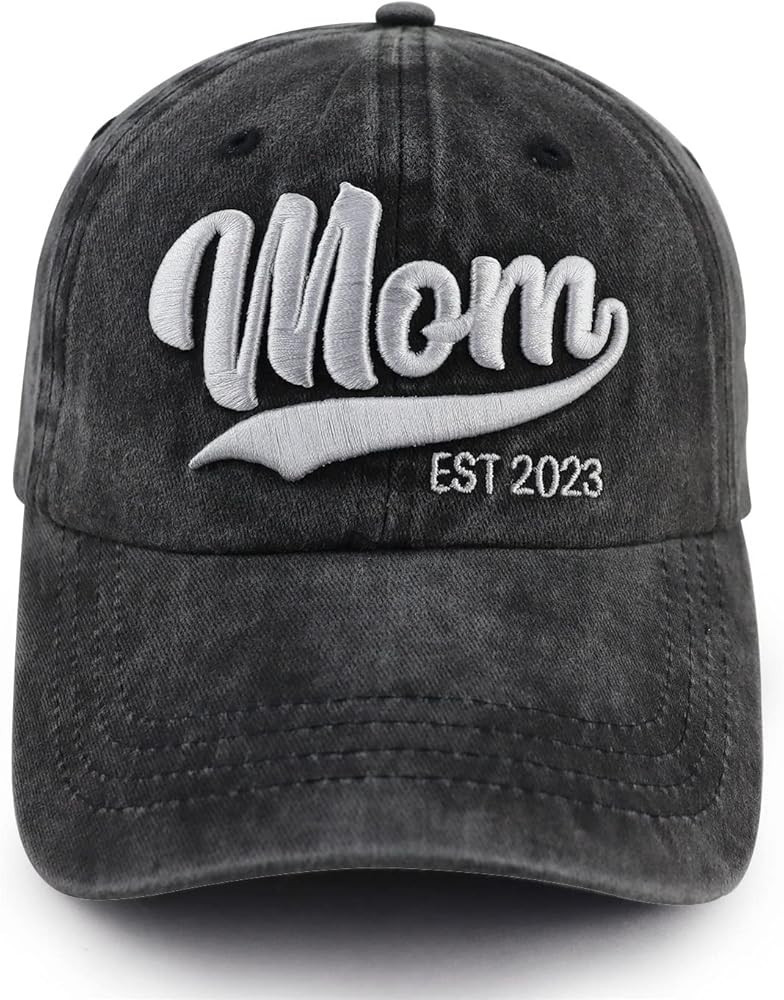 Gomthrpc Mom Est 2023 Hat for Women Mama, Funny Adjustable Washed Cotton 3D Embroidered New Mom G... | Amazon (US)