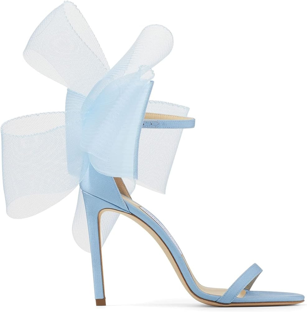 Women's One Strap Heeled Sandals Open Toe Bow Knot Pumps Ankle Buckle Strap Stiletto Heels Summer Sh | Amazon (US)