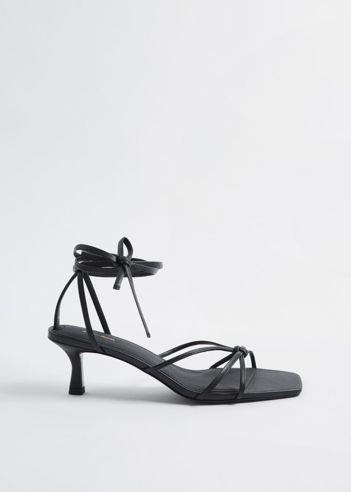 Strappy Kitten Heel Leather Sandals - Black | & Other Stories US