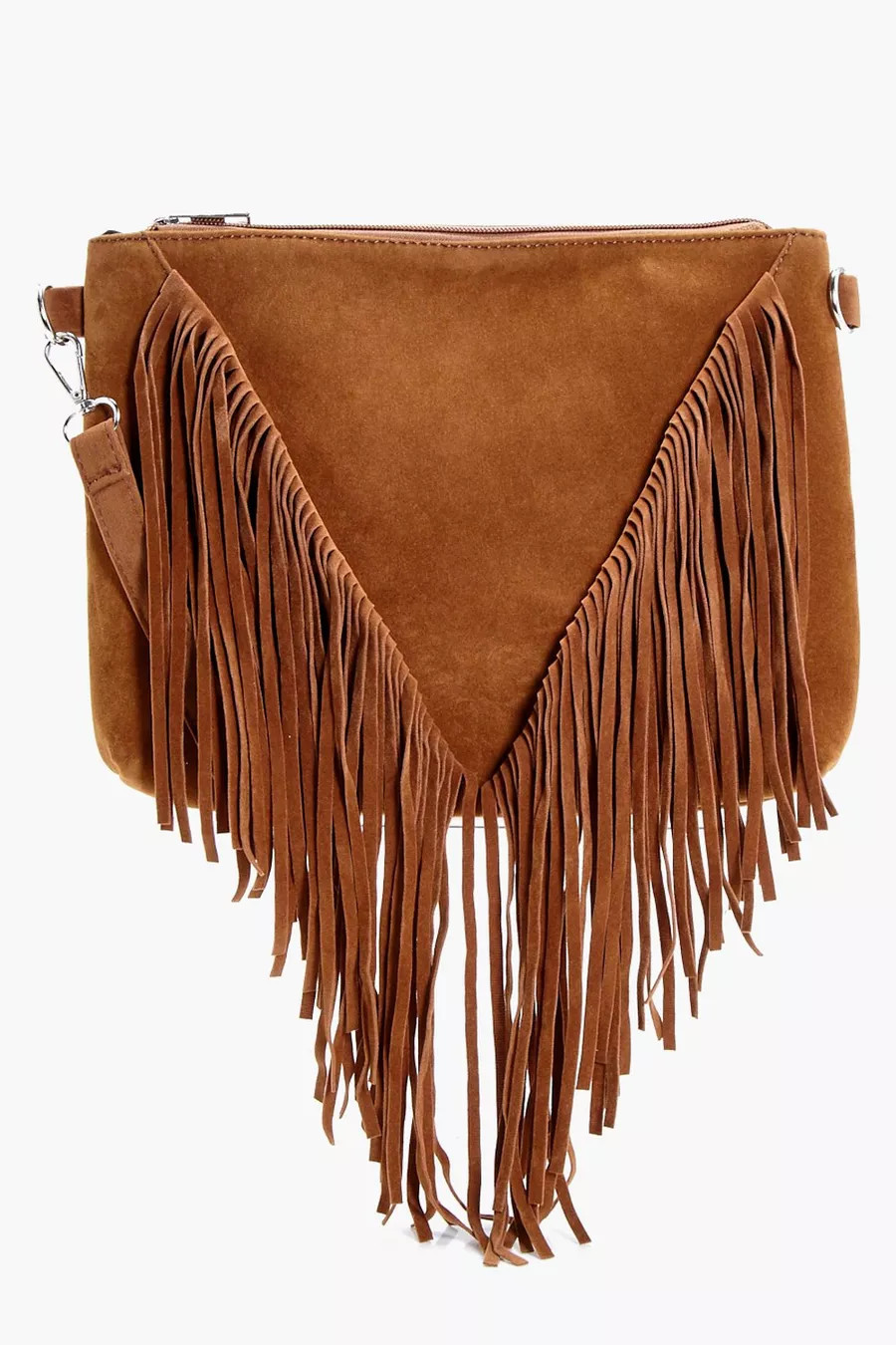 Suedette Fringed Cross Body Bag | Boohoo.com (US & CA)