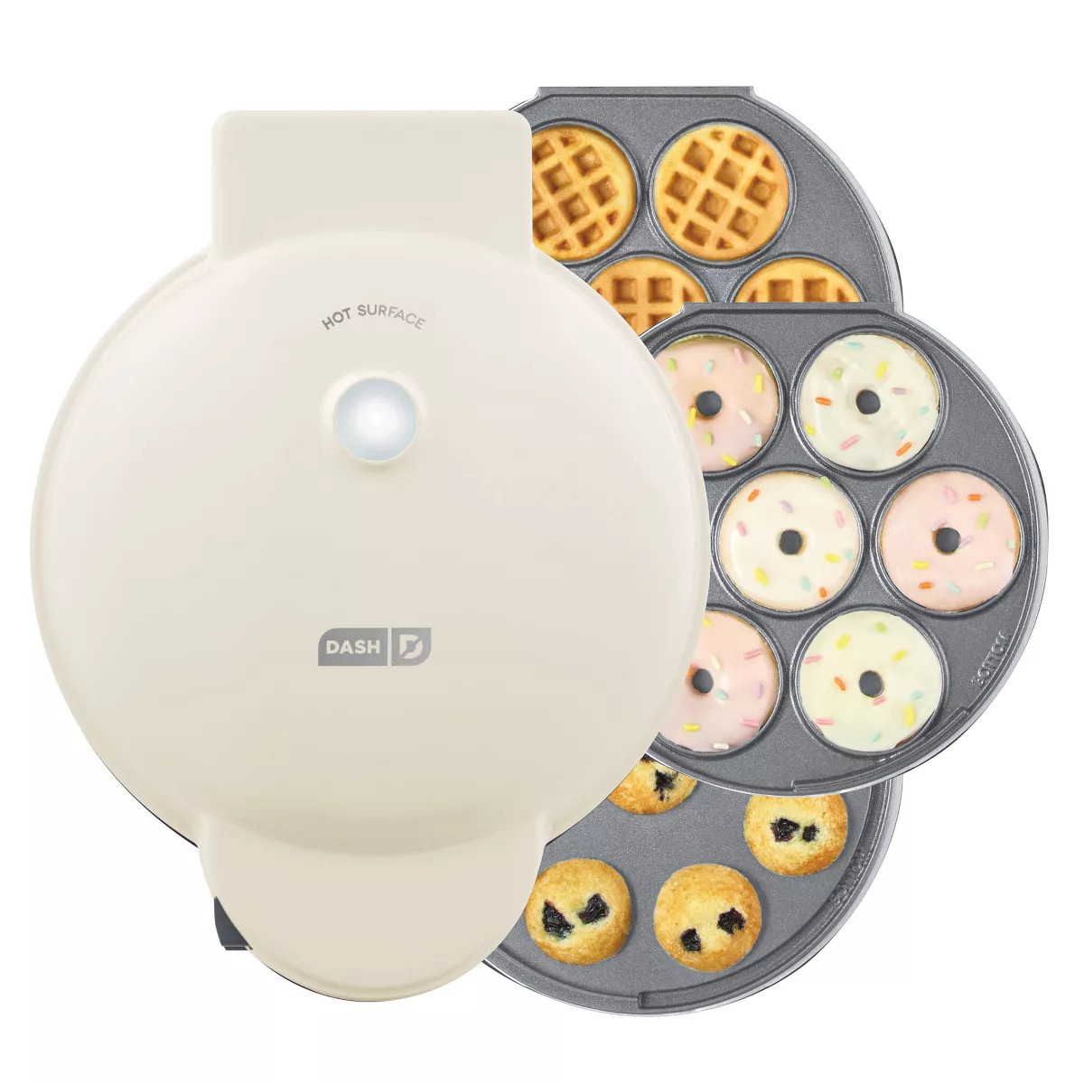Dash MultiMaker Treat Maker System with Waffle Bite, Mini Donut, & Mini Cupcake Plates Cream: Non... | Target