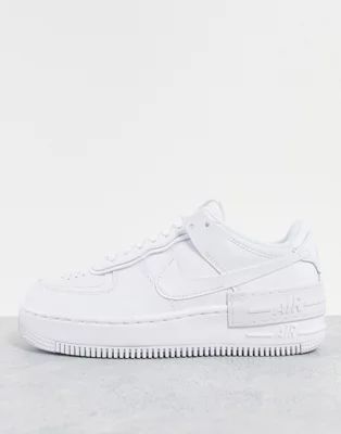 Nike Air Force 1 Shadow trainers in triple white | ASOS (Global)