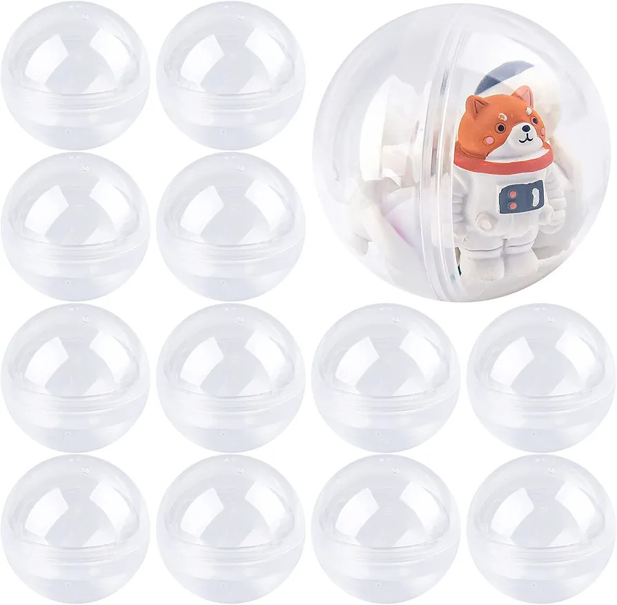 Framendino, 20 Pack 3 Inch Empty Plastic Capsules Translucent Round | Amazon (US)