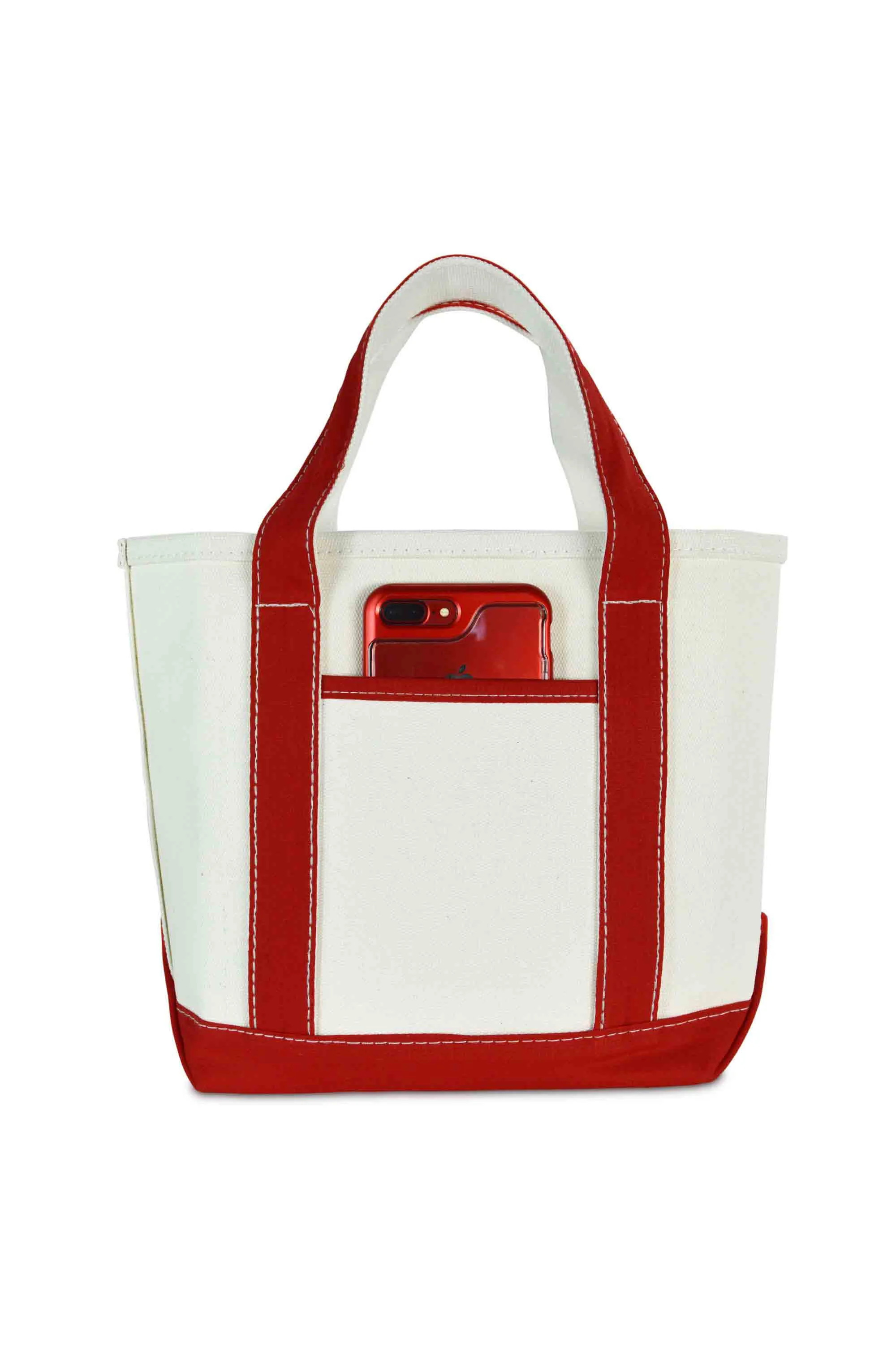 DALIX 14" Mini Small Cotton Canvas Gift Tote Bag in Red - Walmart.com | Walmart (US)