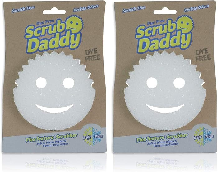 Scrub Daddy Sponge - Dye Free - Scratch-Free Scrubber for Dishes and Home, Odor Resistant, Soft i... | Amazon (US)