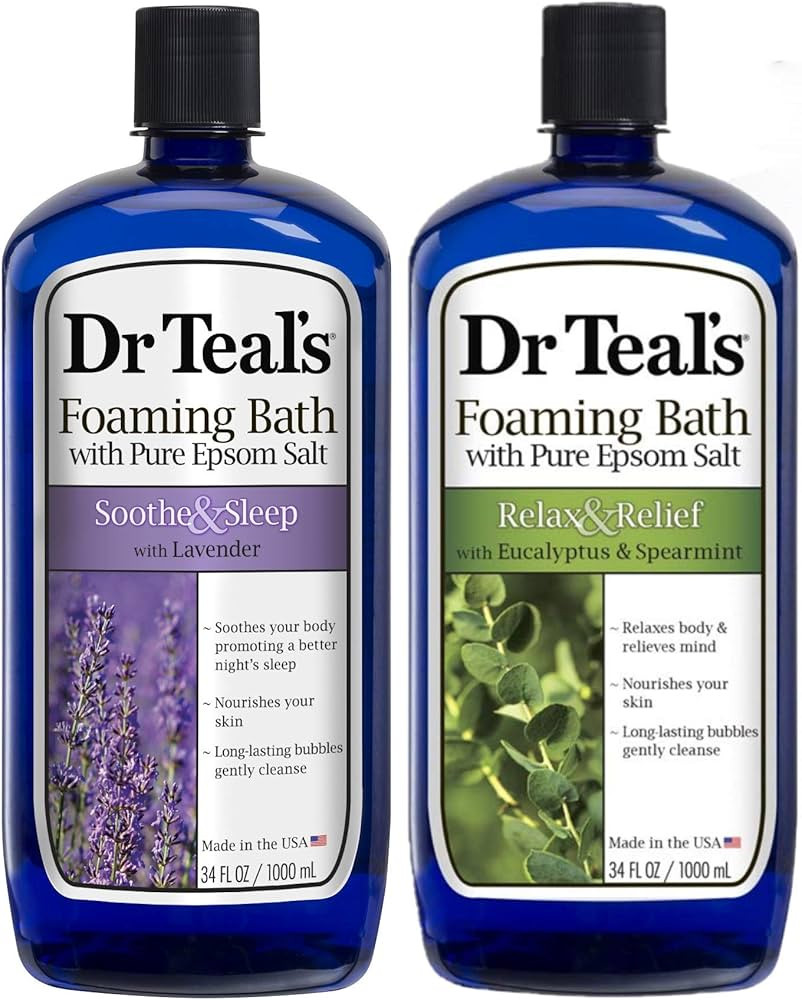 Dr Teal's Foaming Bath Variety Gift Set (2 Pack, 34oz ea.) - Soothe & Sleep Lavender & Relax & Re... | Amazon (US)