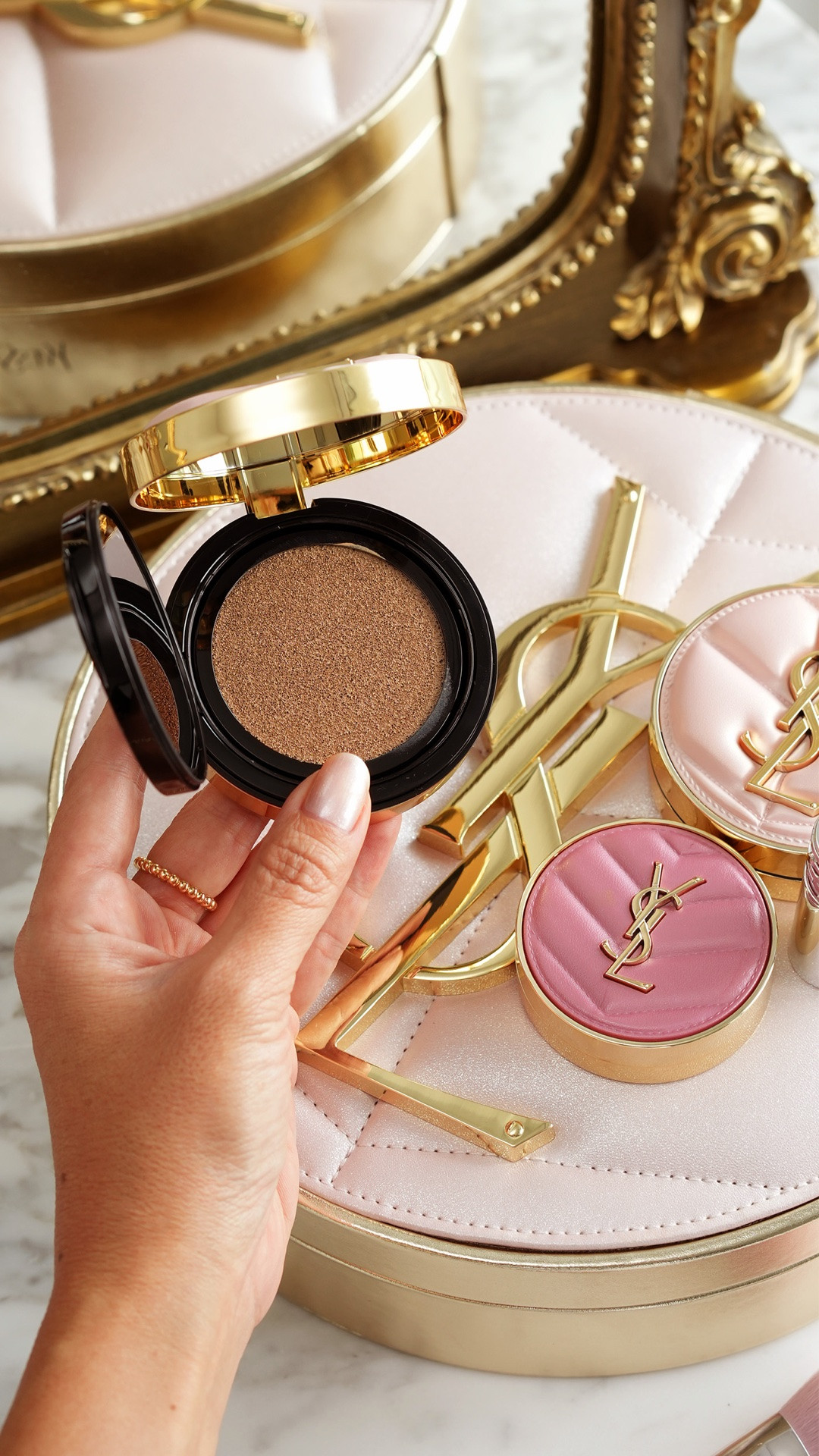 The foundation that completely changed my expectations for cushion makeup. ✨

I've been testing the new @yslbeauty Skin Affair Soft Glow Cushion Foundation in shade MN7.5 (my summer match, although MN7 is also very close) and I'm genuinely impressed. The coverage is flawless and full, yet it blends into the skin unlike anything else I've tried. It wears beautifully throughout the day with a soft glow finish that sits somewhere between satin and dewy—radiant without looking shiny.

Most cushion foundations I've tried over the years offer only a handful of shades, often designed for very fair skin tones. Even brands that attempt a wider range rarely get it right. YSL has created an impressive spectrum of tones.

✔️ Medium to full coverage
✔️ Seamless blendability 
✔️ Long-wearing
✔️ Soft glow satin finish
✔️ Taps into the skin beautifully

Wearing:
✨ Skin Affair Soft Glow Cushion Foundation in MN7.5
🌸 Make Me Blush in 44B
💄 Loveshine Lipstick in 150

Have you tried a cushion foundation before, or is this your first time considering one? #YSLBeauty #YSLMakeup #CushionFoundation

#LTKgrwm #LTKBeauty