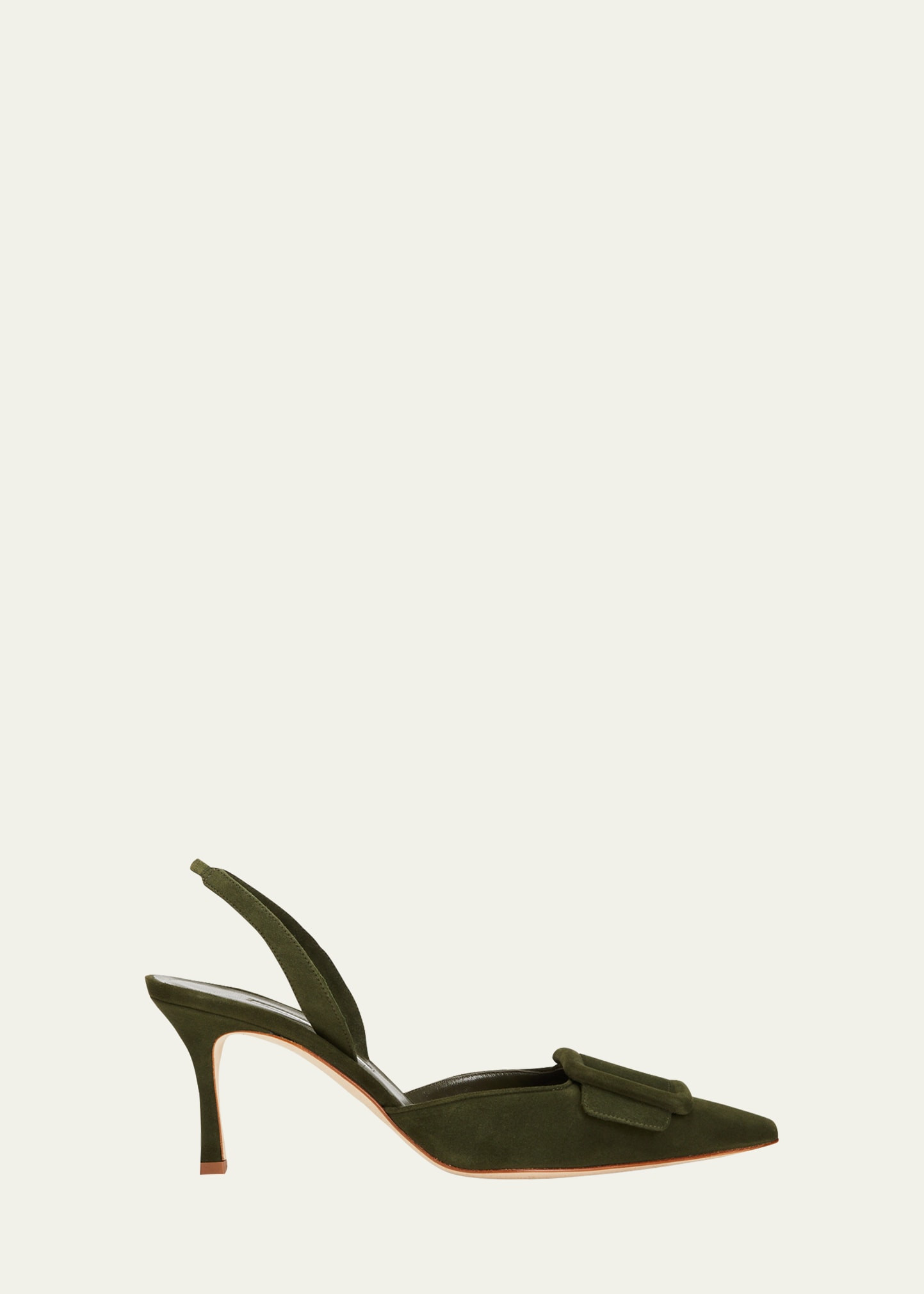 Manolo Blahnik Maysli Suede Bow Slingback Pumps | Bergdorf Goodman