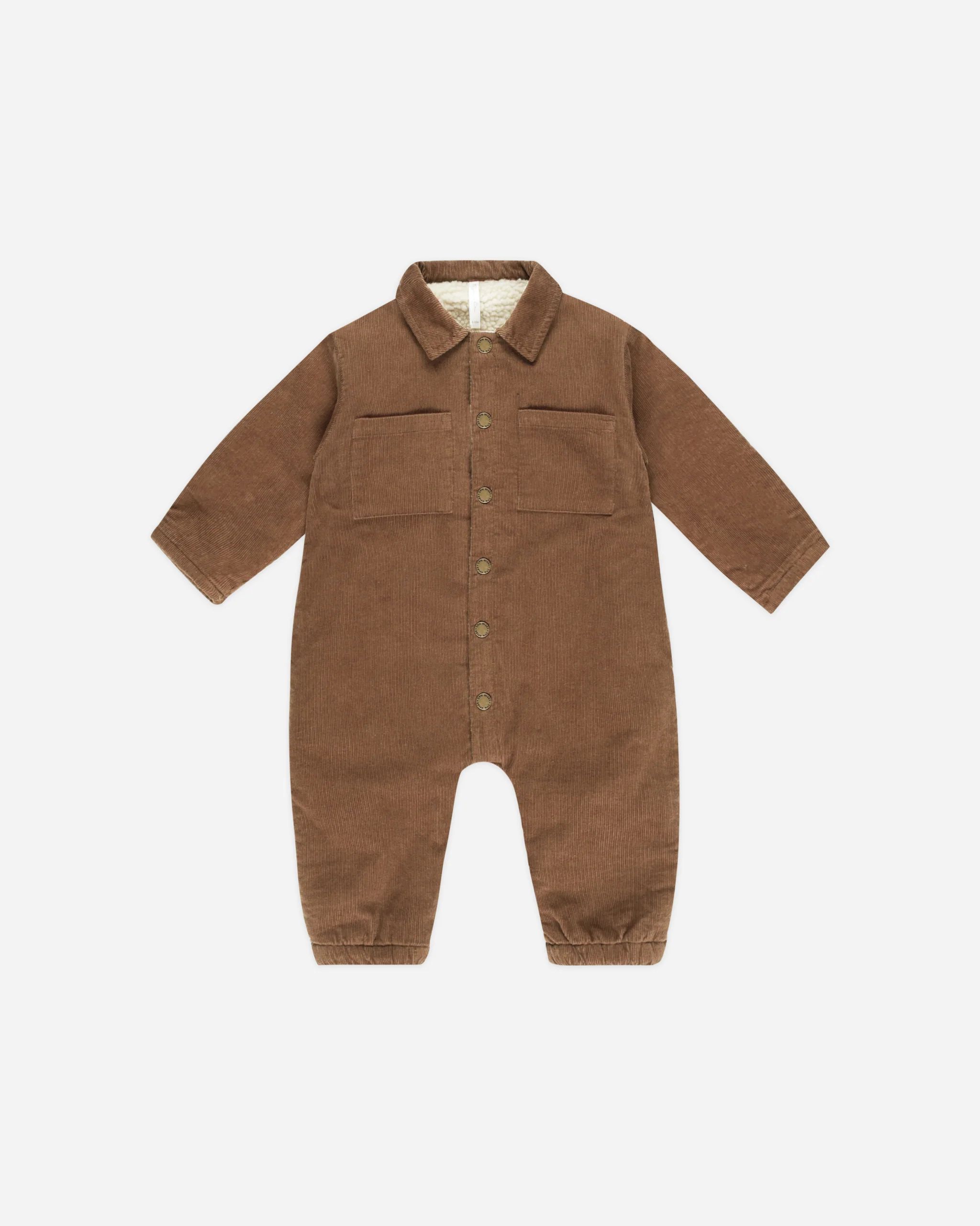 Cord Baby Jumpsuit || Saddle | Rylee + Cru