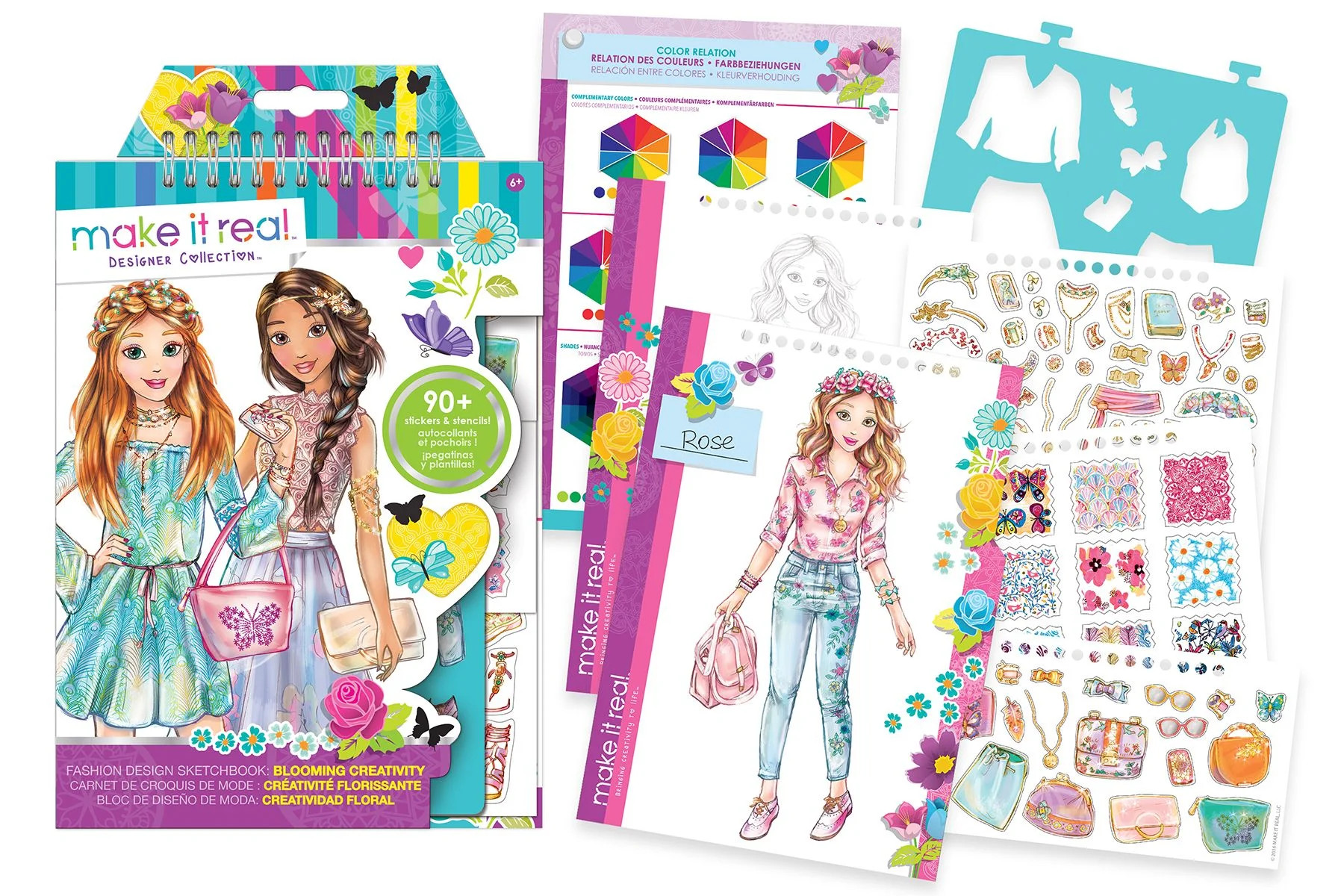 Make It Real: Fashion Design Sketchbook: Blooming Creativity - Includes 90 Stickers & Stencils, D... | Walmart (US)