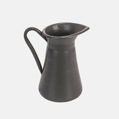 8" Metal Charcoal Pitcher Black - Foreside Home & Garden | Target
