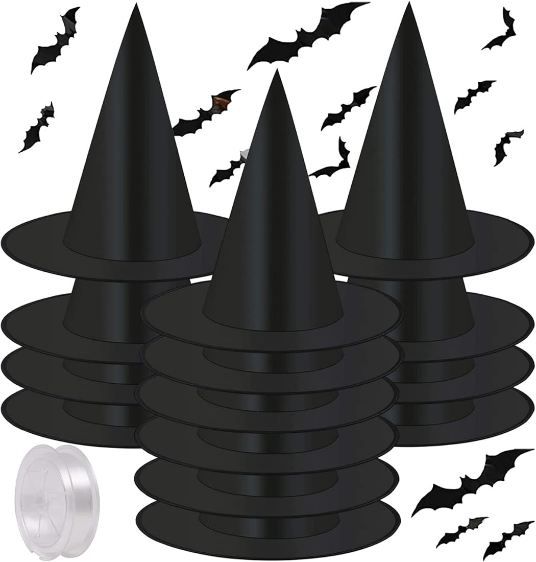 14 Pieces Halloween Witch Hats Decorations Costume Accessories, Wizard Hats Halloween Costume Par... | Amazon (US)