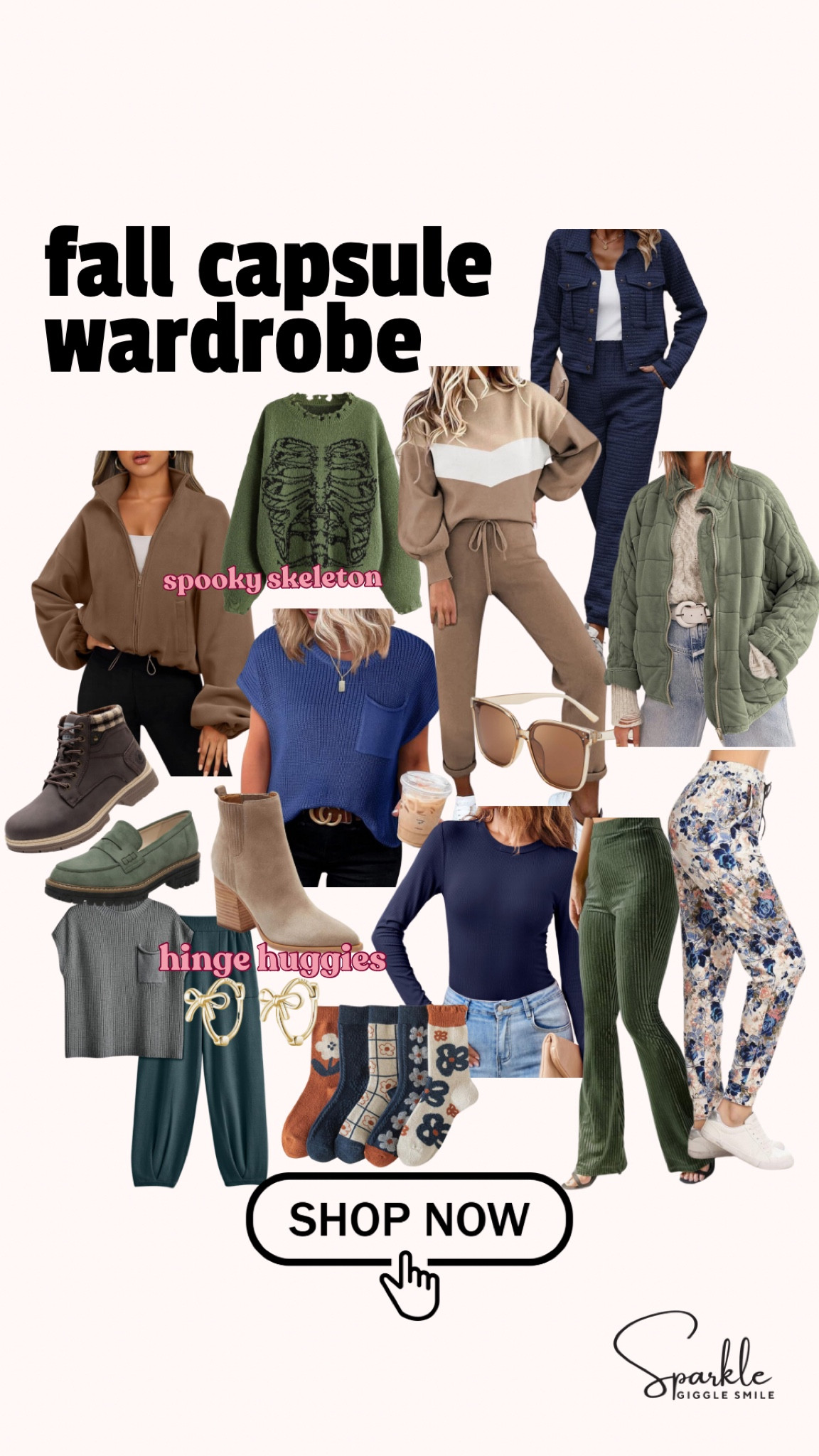 🍂 Fall Capsule Wardrobe Must-Haves: Sweaters, Booties, and Bows Edition 🍂

Ready to refresh your fall style with a capsule wardrobe that’s both chic and practical? This season, we’re loving the timeless combination of navy, beige, and green—perfect for mixing and matching cozy layers and versatile pieces! From comfy oversized sweaters to sleek ankle boots, here’s everything you need for effortless fall outfits.

🧥 Featured Essentials:

	•	Cozy knit sweaters in classic navy & soft beige
	•	Stylish green utility jackets for layering
	•	Versatile jeans and neutral pants that go with everything
	•	Must-have ankle boots & loafers in fall-friendly hues
	•	Accessories like scarves and crossbody bags to complete your look

Say goodbye to cluttered closets and hello to a simplified, stylish wardrobe! ✨

#FallCapsuleWardrobe #AffordableFallStyle #MidsizeMomStyle #ComfortAndStyle #FallOutfitInspo #CapsuleWardrobeEssentials #CozyFallLooks

#LTKGiftGuide #LTKMidsize #LTKHoliday