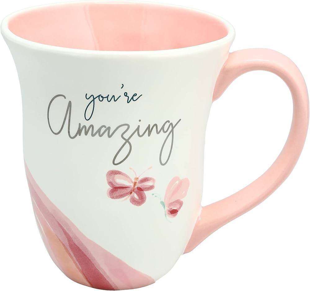 Pavilion - 16 oz Large Coffee Cup Mug You're Amazing Watercolor Rainbow Butterfly | Amazon (US)