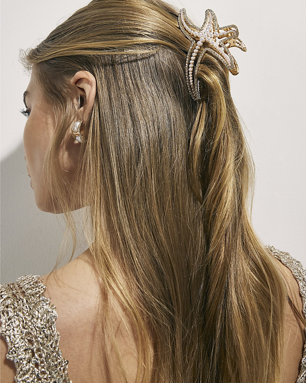 Gold Diamond Simulant Starfish Claw Clip | River Island UK & IE
