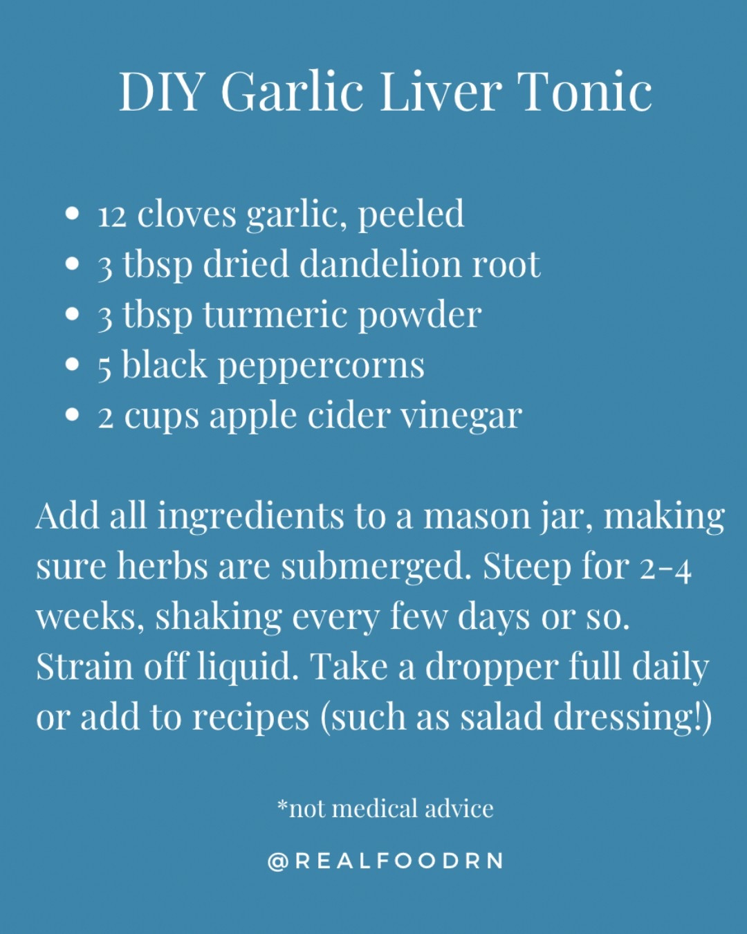 A wonderful tonic for liver health! Consult with your doctor first. Take care of your liver so it takes care of you! 

#health #herbalmedicine #holistichealth 
