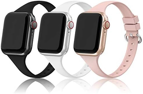 EDIMENS Silicone Sports Band Compatible with Apple Watch 38mm 40mm, 3 Pack Soft Bands Wristbands ... | Amazon (US)