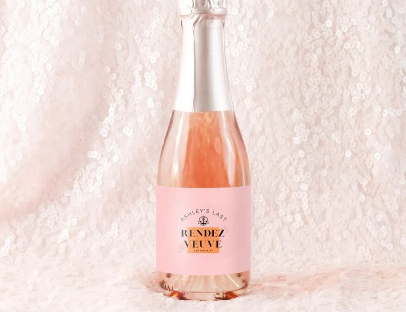 Rendez Veuve Custom Mini Champagne Labels Bachelorette Party - Etsy | Etsy (US)