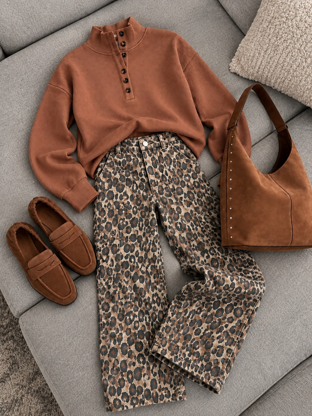 Walmart fall outfit inspo 🍂🤎 Leopard print, cozy neutrals, and the cutest accessories all in one look. 🛒✨ #WalmartFinds #WalmartFashion #FallOutfit #WalmartStyle  

 #LTKdayinmylife #LTKgrwm #LTKootd