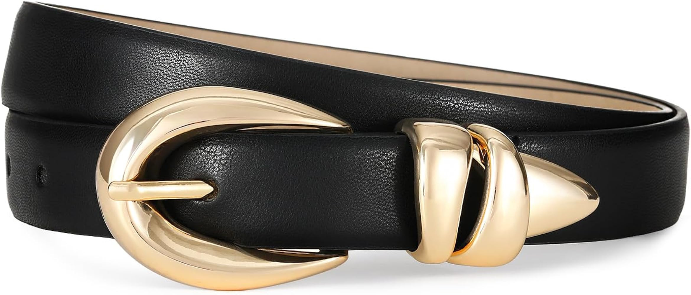 Fashion Waist Belt with Gold Buckle Women's Belts for Jeans Stylish Leather Belts for Women | Amazon (US)