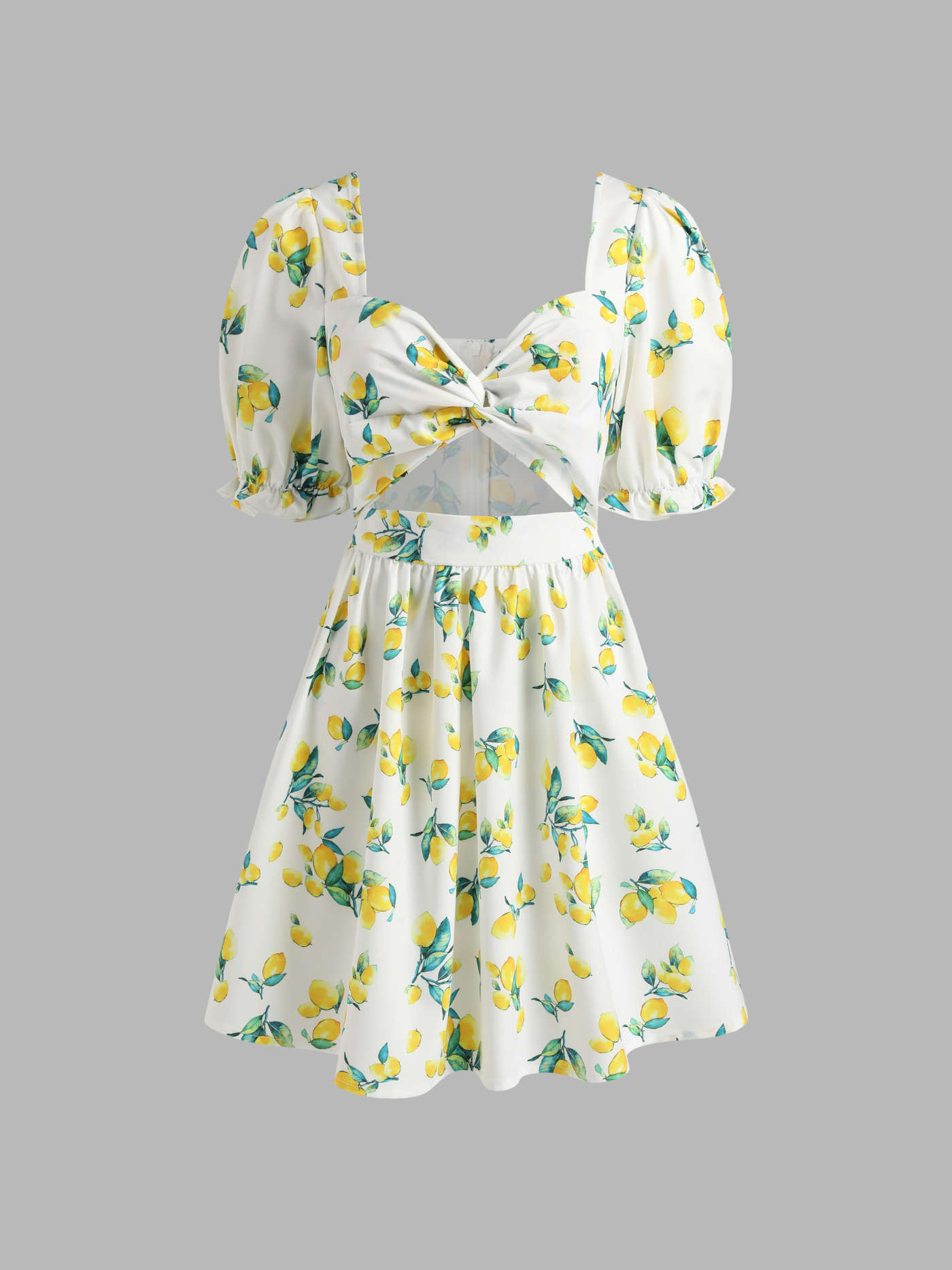 Harvest Lemon Cut Out Knotted Mini Dress | Cider