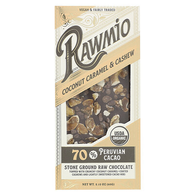Rawmio, Stone Ground Raw Chocolate, Coconut Caramel & Cashew, 2.12 oz (60 g) | iHerb