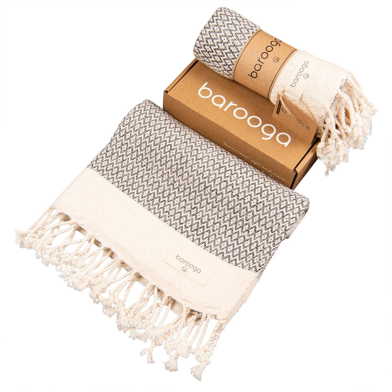 BAROOGA Turkish Hand Towel (Set of 2) for Kitchen and Bathroom | Diamond Weave, 100% Cotton, 18 X... | Amazon (US)