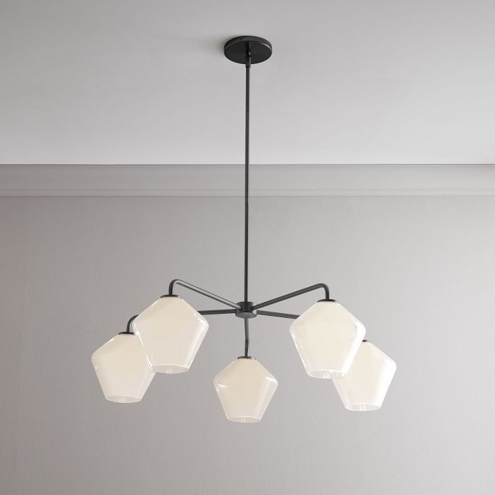 Sculptural Glass 5-Light Geo Chandelier (39") | West Elm (US)