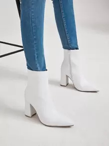 SHEIN Side Zip Point Toe Chunky Boots
   SKU: swshoes08201110016      
          (5971 Reviews)
 ... | SHEIN