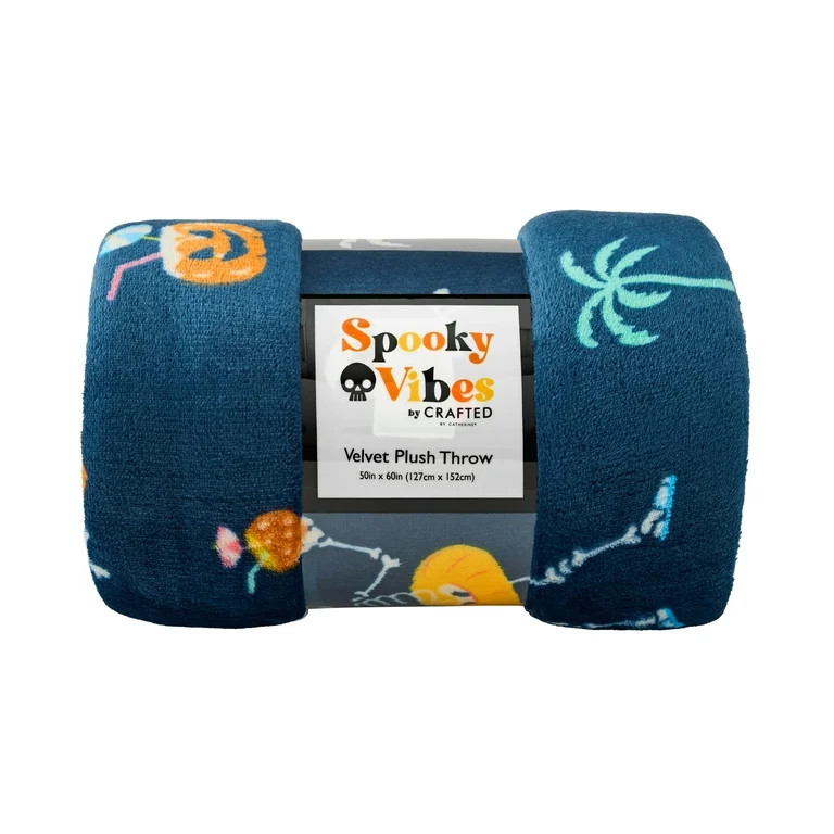 Summerween Velvet Plush Throw - Beachy Skeleton Design, for All Ages - Walmart.com | Walmart (US)