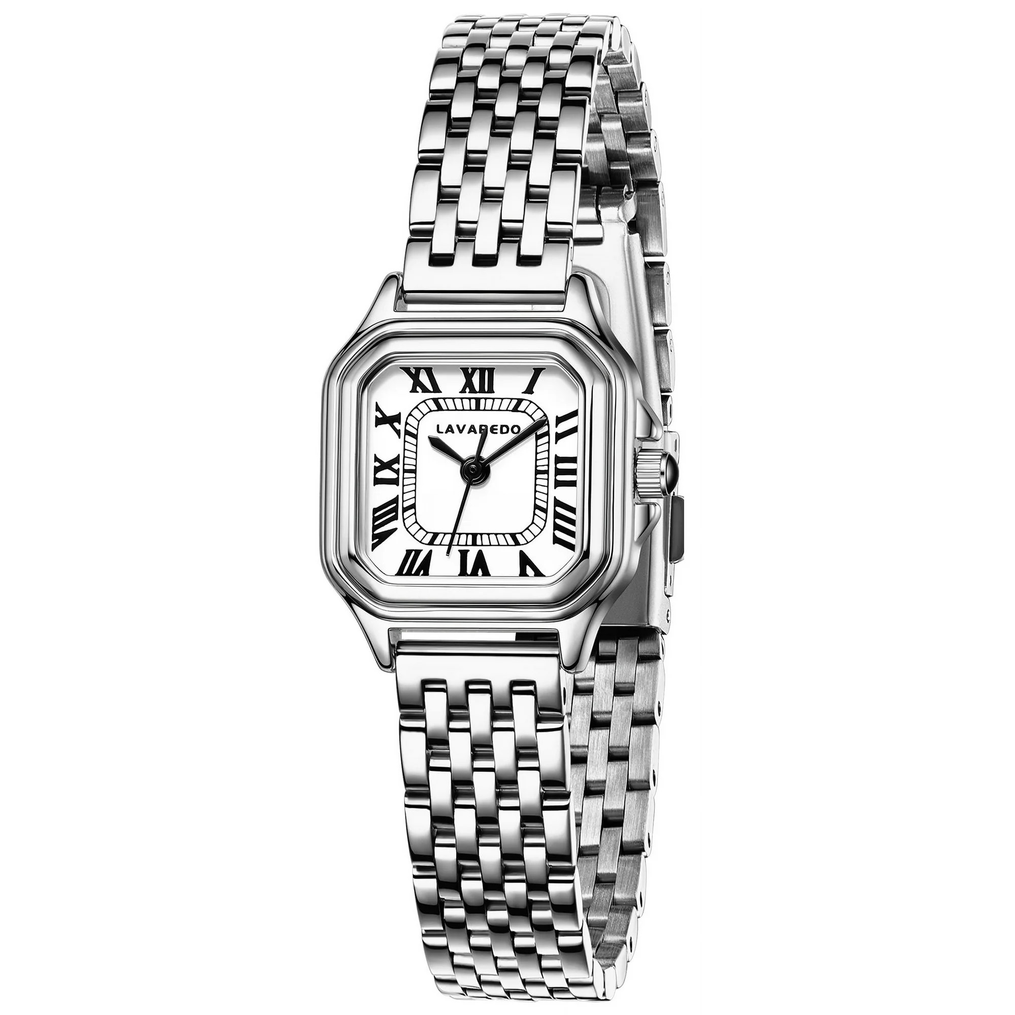 Watches for Women with Rectangular Roman Numeral Dial Stainless Steel Vintage Strap Quartz Waterp... | Walmart (US)