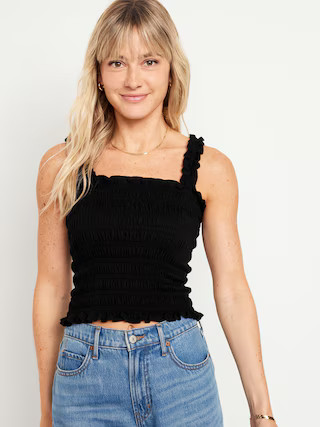 Fitted Smocked Top for Women | Old Navy (US)