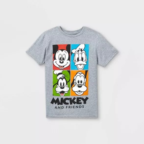 Boys' Disney Mickey Mouse & Friends Short Sleeve Graphic T-Shirt - Gray | Target