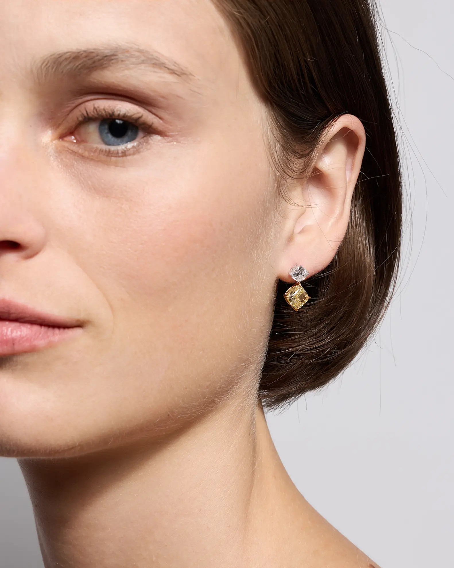 14K Gold Yellow Lab Grown Diamond Cushion Drop Earrings | Quince