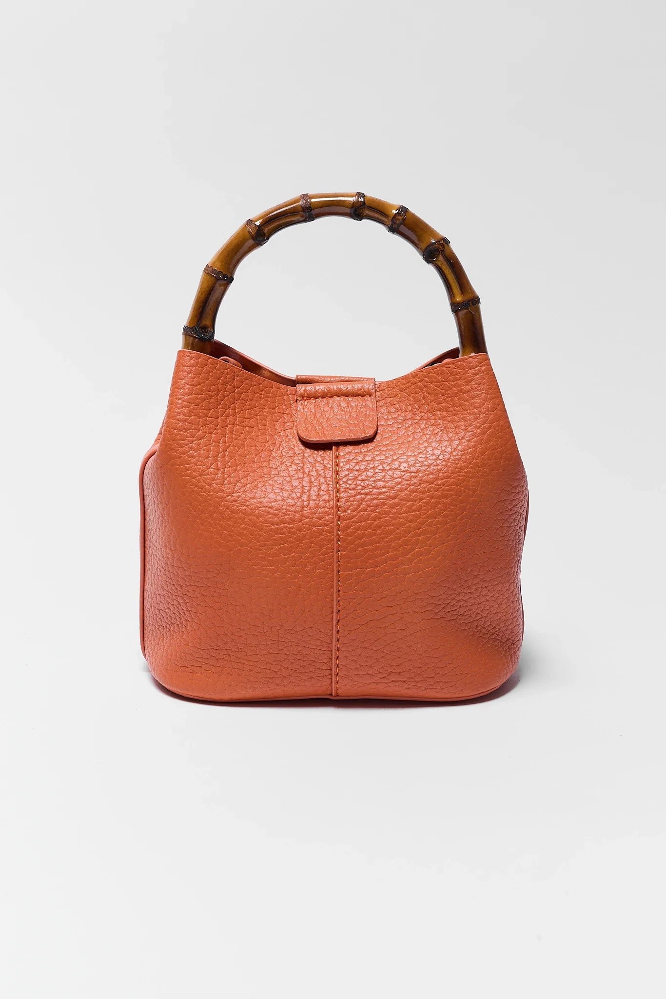 Serena Orange Bamboo Handle Bag | Avara