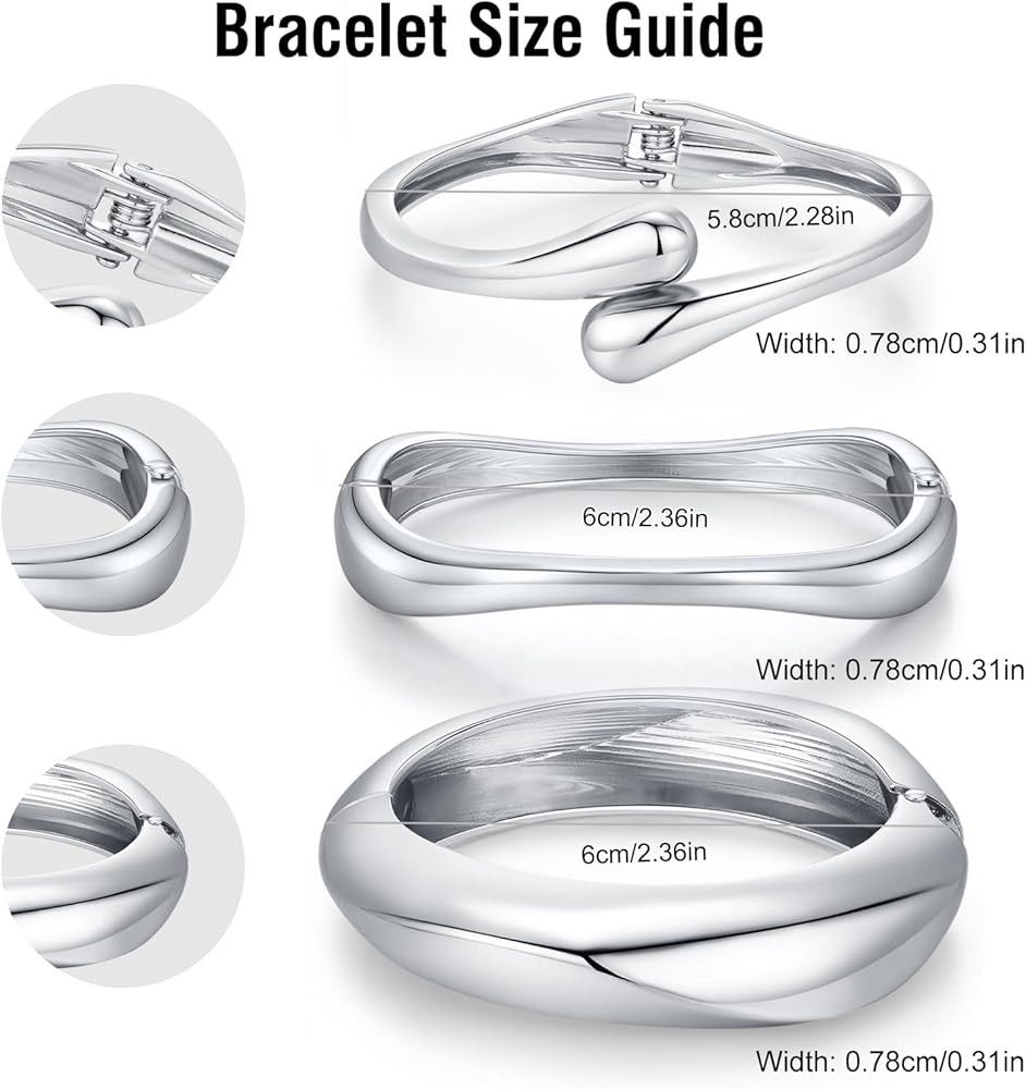 Chunky Gold Bangle Bracelets for Women Trendy 14K Gold Plated Cuff Bracelets Stack, Dainty Bracel... | Amazon (US)