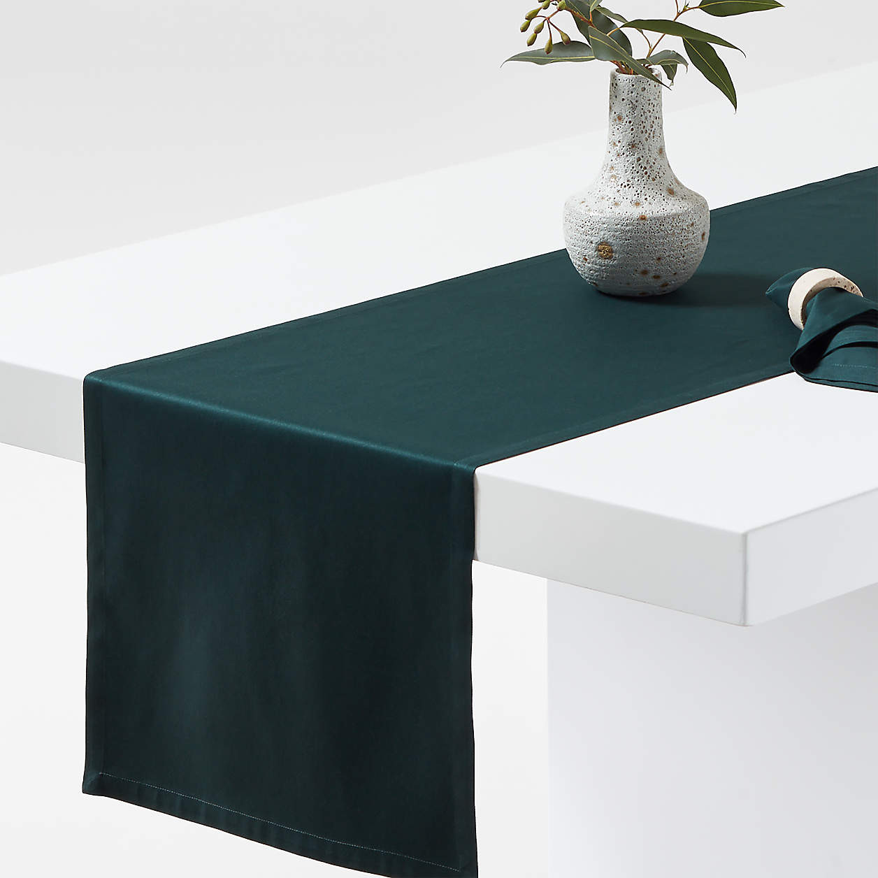 Aspen 90" Striped Organic Cotton Table Runner + Reviews | Crate & Barrel | Crate & Barrel