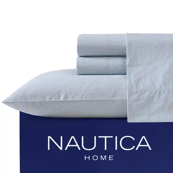 Nautica Cotton Percale Deep Pocket Bed Sheet Sets - Bed Bath & Beyond - 10247042 | Bed Bath & Beyond