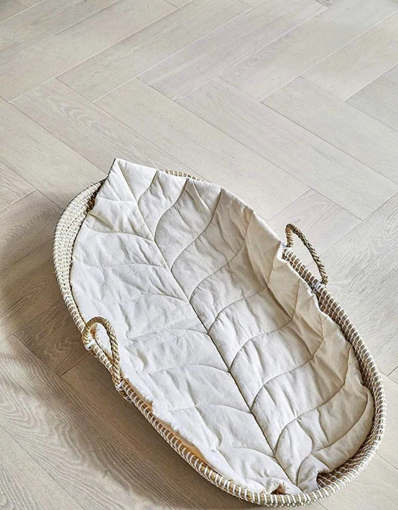 Baby Changing Basket Set - The Original with Luxury Leaf Linen Liner. Handmade Seagrass Changing ... | Etsy (US)