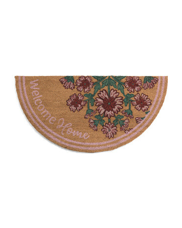 20x40 Welcome Home Flower Half Round Coir Doormat | TJ Maxx