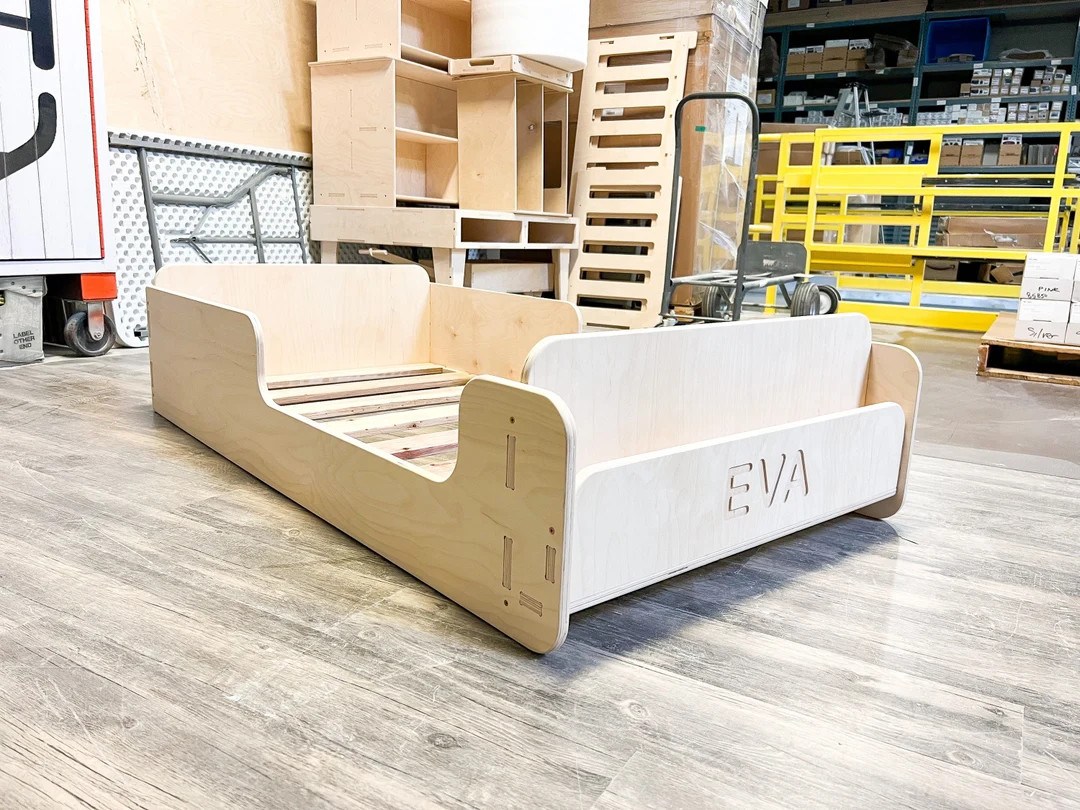 Montessori Floor Bed Wooden Furniture Children’s Floor Bed Toddler Bed Floor Bed Bed With Rails... | Etsy (US)