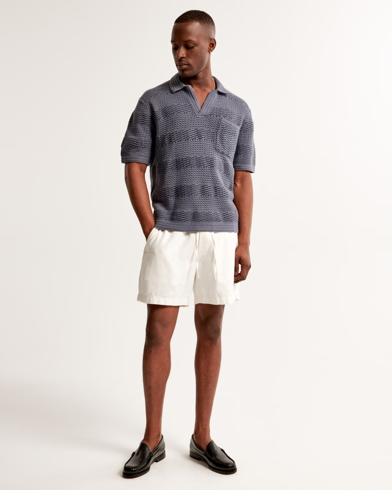 Linen-Blend Pull-On Short | Abercrombie & Fitch (US)