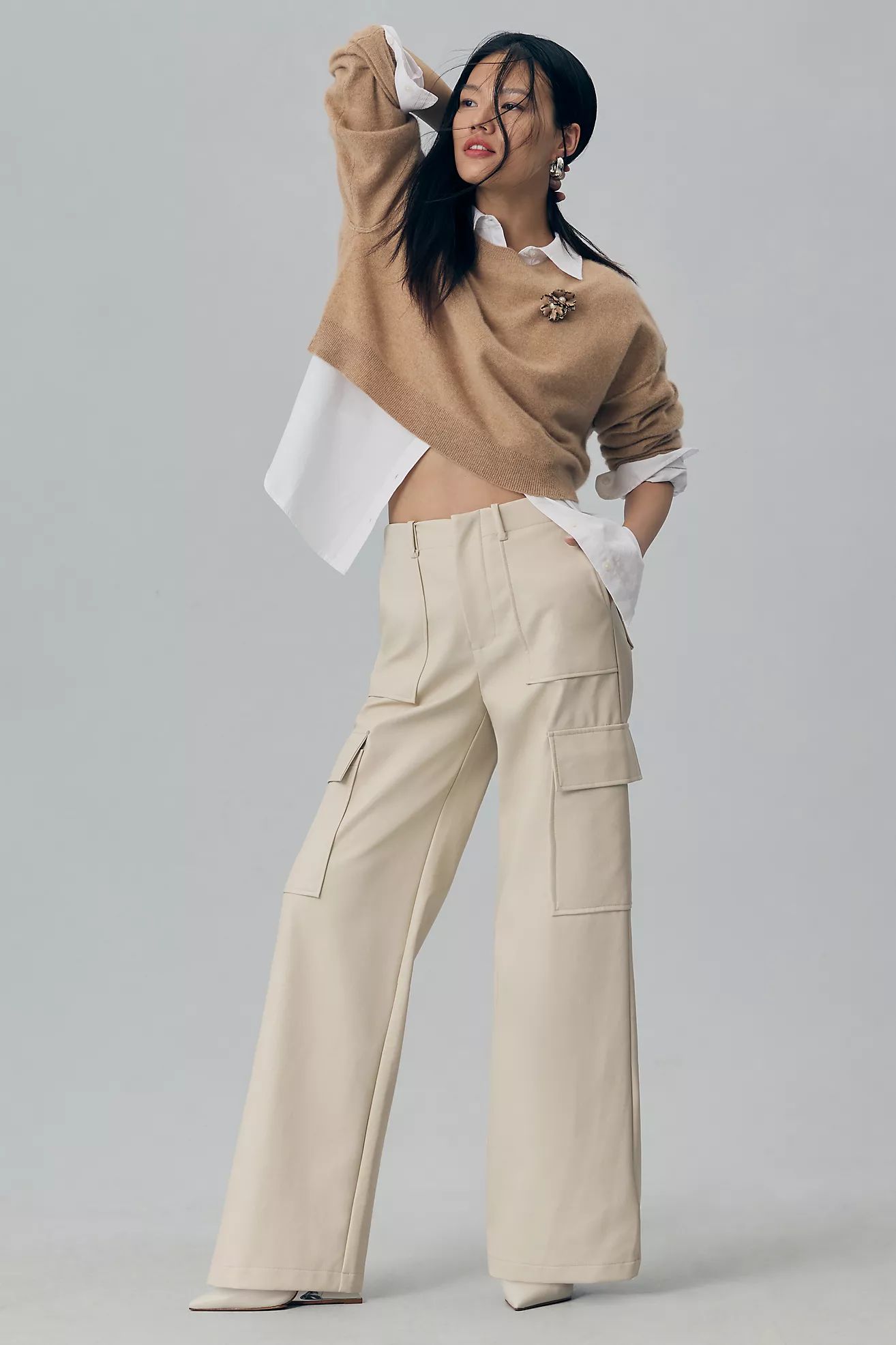 WAYF Faux Leather Cargo Pants | Anthropologie (US)